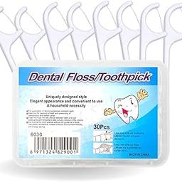 Flossers 3 in 1 Dental Floss Picks 30 Pcs flosser with tongue cleaner and toothpick for fresh breath and healthy gums (30)-image-41