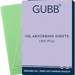 GUBB Blotting Paper for Oily Skin - 100 Oil Absorbing Sheets For Men & Women | Doesn’t Smudge Makeup - Oil Blotting Sheets for Face | Pocket-Sized Oil Blotting Papers for On-The-Go Use - Assorted-15