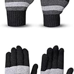 Men's Winter Woollen Pack of 2 Pairs Gloves For Cold Weather(SGD-413413)(Black, Free)-image-58