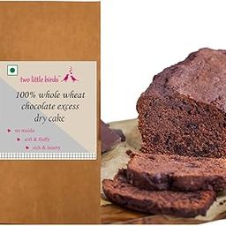 two little birds Whole Wheat Chocolate Excess Dry Cake - Made with Silky Smooth Chocolate | Freshly Baked, Eggless, Handmade | Rich in Flavour | No Maida or Palm Oil | Tea Cake 250 Grams (Pack of 1)-image-96