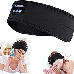 Sleep Headphones Bluetooth Headband,Upgrage Soft Sleeping Wireless Music Sport Headbands, Long Time Play Sleeping Headsets with Built in Speakers Perfect for Workout, Running, Yoga (Black)-4