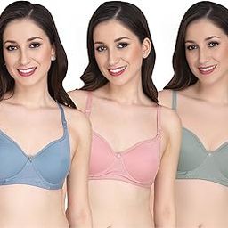 Padded Everyday Bra for Women - Made of Pure Cotton Full Coverage Non Wired Seamless Pushup Soft Cup for T-Shirt Saree Dress Sports Garment for Daily Use Everyday-picture-53