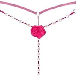 3xWomen's Pearls G-String Thong Erotic Massage Panties Lingerie Rose Pink-image-36
