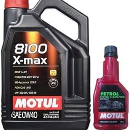 Motul 8100 X-max 0W40 API SN Fully Synthetic Gasoline and Diesel Engine Oil (4 L) with Petrol System Clean Plus (200ml) Combos For Car and SUV-image-78