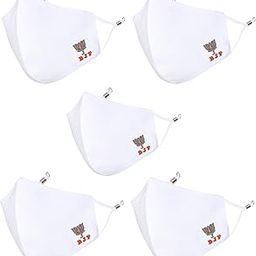 By Q-One Janta 4 Layer, Reusable, Size Adjustable, Anti-Bacterial (BFE>99%), Cotton Cloth Face Mask Combo for Unisex, Men, Women, Boys & Girls with Ear Adjusters (White)-image-99
