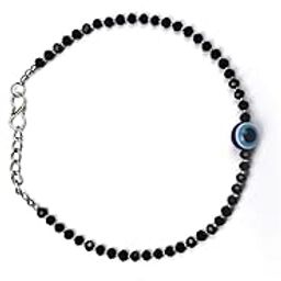 Set of 2 Evil Eye Anklets for Women | Stylish Beaded Design | Plating of Silver | Nazar Anklet for Women | Alloy Material | S-Hook Closure | Adjustable Size-image-3