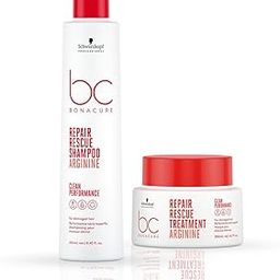 Schwarzkopf Professional Bonacure Combo for Damaged Hair | Repair Rescue Treatment with Arginine (200 ml) and Repair Rescue Shampoo with Arginine (250 ml)-7