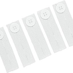 SDR 5Pcs High Elastic Waist Extender Adjustable Pants Button Fit 3 Holes White-image-25