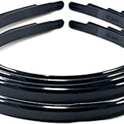 Fancy Plastic Elastic Hair Bands Wavy Hair Comb Black colour Headband Teeth Comb Shine Matte Hairband Hoop Hair Accessories For Girls, Women (Size- 12.0 mm, Black Set Of 6)-19