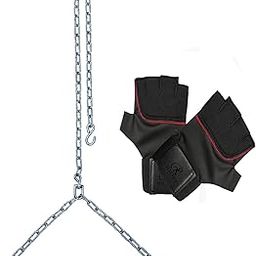 Rioff® Hanging Pull Up Bar for Height Increaser and Pull Exercise with Heavy Chain With Weight Lifting Gloves 6FT-picture-0