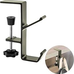 Zolunu Desk Mount Bag Holder Hook Clamp-On Backpack Hanger Portable Desk Mount Headphones Holder Reduce Desk Clutter for Table Desk, Under Counter (Grey), Gray-image-40