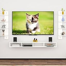 DAS Harries TV Entertainment Unit Stand Set TOP Box Stand with Shelves and Display Rack Frosty White Large- Ideal for UP to 55 INCH Screen-image-67