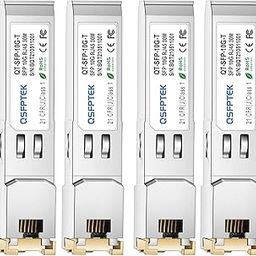 SFP RJ45 Copper Module, 10/100/1000BASE-T Gigabit SFP to RJ45 Mini-GBIC Transceiver for Ubiquiti UF-RJ45-1G, MikroTik, Supermicro Reach 100m -4Pack-image-13