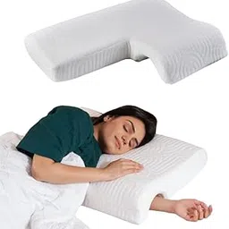 The White Willow Memory Foam Couple Hug Arm Hand Pressure Love Pillow for Sleeping for Husband & Wife Perfect-White(25.5" x 18"W x 4.5")-picture-35