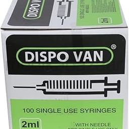 Dispovan Syringes with Needle For single use only 2ml-25