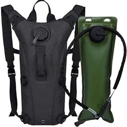 Kagbeni Tactical Hydration Backpack with 3L Water Bladder | Leakproof with Hand-Free Hose | Lightweight, Durable Military Style Water Pack (Black)-image-35