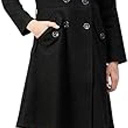 Black trench coat with stylised collar-image-65