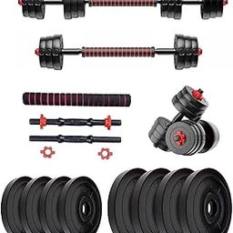 Bodyfit Home Gym Set (8kg -60kg) Weight Plate +1 Extension Barbell Rod, Dumbbells Rods with Gym Accessories for Home Workouts; (6 Months Warranty) (8Kg Weight Set(2kgx4))-29
