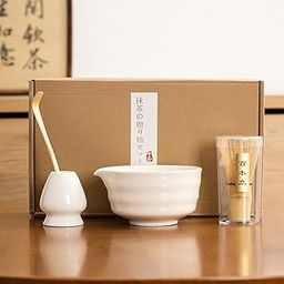 NEKIT Matcha Whisk Set, Unique Matcha Set - White Matcha Bowl Matcha Whisk and White Whisk Stand, Traditional Tea Scoop, The Perfect Ceremony Start Up Set to Prepare an Authentic Cup of Matcha-image-98