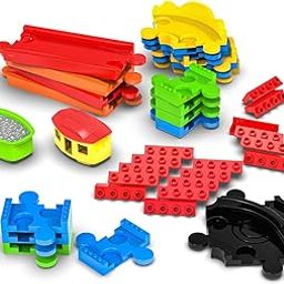 Mirana Block Rider Expansion Set – 71 Pieces with 2 Bogies (Coal + Passenger), Multiple Track Layouts, Universal Block Compatible, Gift for Kids 2-8 Years (Expansion Pack - 71 Pcs)-1