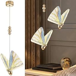 GENREE Butterfly Bedside Hanging Pendant Ceiling Lamp, Home Decorative Butterfly Hanging Pendant Light for Bedroom, Living Room, Restaurants, Dining, Coffee Shop, Home and Office. Mutlicolour-picture-20