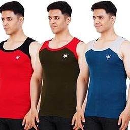 Men's Cotton Gym Vest | Pack of 3 | 100% Combed Cotton | Rib Stretchable Vests for Active wear and Workout-picture-21