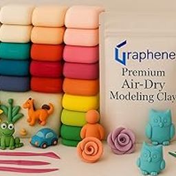 GRAPHENE 24 Pcs Air Dry Modelling Clay Set with 3 Sculpting Tools Creative Art & Crafts Play Non Toxic Dough Birthday Return Gift for Boys and Girls - Color As Per Stock-picture-32