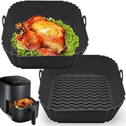 2 PCS Square Air Fryer Silicone Liners, 8 Inch Food Grade Reusable Heat Resistant Silicone Air fryer Pots Inserts Baskets Bowl Accessories for COSORI Instant Vortex 4 to 7 QT Air Fryer Oven Microwave-picture-18