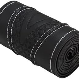 Prusty's Pure Microfiber Leather Car Steering Wheel Cover with Designer Thread - Medium Size-image-5