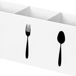 THE STYLE SUTRA Acrylic Desktop Organizer Box 3 Grid Kitchen Utensil Rack for Office Outdoor White-image-55