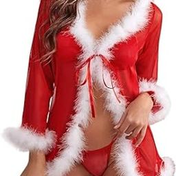 Babydoll Winter Dress Sexy Honeymoon lingerie Soft Fur Valentine Hot Baby doll nighty fantasy role play for Women Boudior Outfit-image-46