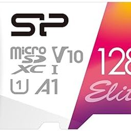 SP Silicon Power Silicon Power 128GB microSDXC UHS-I Micro SD Card with Adapter, Up to 100MB/s Read, Class 10 U1 V10 A1 Full HD Video microSD Memory Card, Elite Series-8