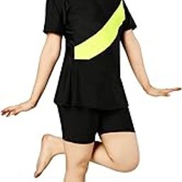Women Frock Style with Inner Short One Piece Swimming Costume | Swimsuit for Women-(SIze-38 inch) Black-picture-44