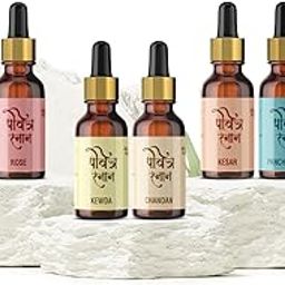 Flourish Fragrance Premium Pooja Attar, Non-alcoholic Perfume Oil, 6 Fragrances Combo Set, 15ml Each-image-88