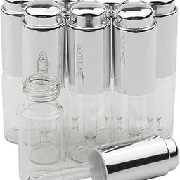Ellbest 8Pcs 10ml Clear Press Dropper Bottles, Empty Refillable Essential Oil Bottles Container Perfume Cosmetic Bottle Travel Pressing Dropper Bottle, Silver Cap-picture-36