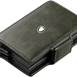 Leather Wallet with Dual Popup Cardholders for Men Women - Dark Olive | 15-20 Cards | RFID Blocking| Magnetic Closure-picture-10