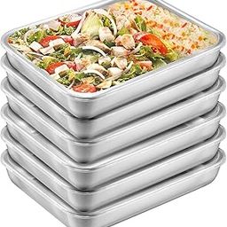 SHARUJA 2000ML Stainless Steel Food Storage Container with Transparent Lid | Airtight Leakproof Tray for Kitchen, Microwave, Freezer, Dishwasher Safe (Silver, Rectangle) (6)-27