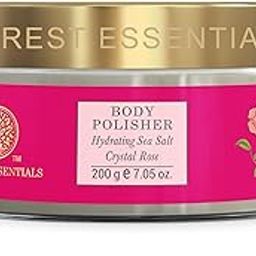 Forest Essentials Body Polisher Hydrating Sea Salt Crystal Rose | Body Scrub for Tan Removal | Skin Brightening, Exfoliating, Natural Body Scrub | With Sweet Almond Oil, Raw Cane Sugar & Rose-image-9