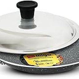 Impex Nonstick Granite Appachatty with Lid | Aluminium Non Stick Appam Pan with Stainless Steel Lid | Aluminium Appam Pan 200 mm | 1 Year Warranty-18