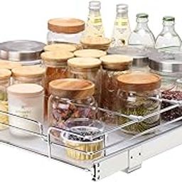 VEVOR 17"W x 21"D Pull Out Cabinet Organizer, Heavy Duty Slide Out Pantry Shelves, Chrome-Plated Steel Roll Out Drawers, Sliding Drawer Storage for Home, Inside Kitchen Cabinet, Bathroom, Under Sink-24