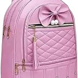 Backpack for Womens,Girls,Kids,Female. Pu Leatherette Fabric Travelling Outdoor, Picnic,School, College Office Work Casual Daily use|Pink,15Ltrs(BagTAI pink Backpack219)-image-104
