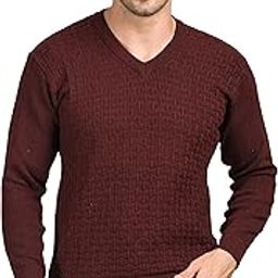 Men Woolen V Neck Solid Plain Design Pullover Heavy Rainbow Fabric Winter Wear Pure Wool Cardigan for Men Fully Warm Pullover Free Sizes-image-65