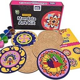 Mini Leaves Mandala Art Kit for Adults, Games for Girls Boys 7-14 Years, Craft Kit for Girls Boys 9-12, Easy to Paint Wooden Tea Coasters, Set of 6, Includes 12 Colors & Brush, Ideal for Gifting-image-69