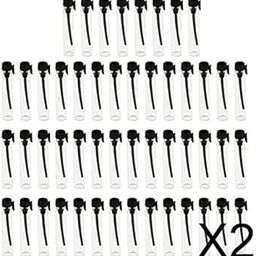 UJEAVETTE® 2x50x Mini Glass Perfume Sample Vials Empty Essential Oil Fragrance Bottle 2ml Black Cap-image-43