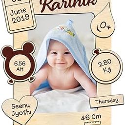 DEEP PRINT New Born Baby Frame || 8 x 10 Inches || Wooden || Wall Mounted-image-42