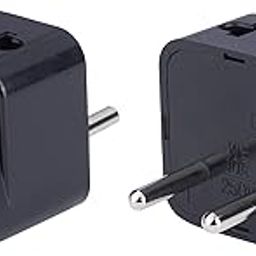 MX Universal Travel Adapter (Type C) India to Europe, Turkey, Spain, Italy, Indonesia, Korea & More 2 in 1 Conversion Plug for Home and Official use - Black, Pack of 2-5