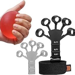 Vijalking® Gel Exercise Ball (2.5 Inch Large - Soft) & Finger Grip Strengthener Combo Pack for Physiotherapy | Physio Gel Ball | Hand Exerciser for Forearm & Wrist | Grip Strengthening | Stress Relief-image-1