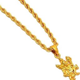 God Hanuman ji Locket with Chain-Golden Hanuman ji Pendant with Chain Jewelry-Bageshwar Dham Locket-Bajrang Bali Mala Locket For Men & Women Religious pendant Pack of 1-picture-21