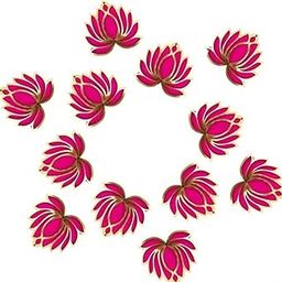 ARINJAY Wooden Lotus Decoration Cutout | Elegant Rangoli for Diwali, Dussehra, Weddings, Pooja & Festival Decor Design | Ideal for Home & Religious Celebrations|12 Flower-image-18