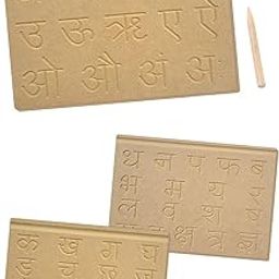 EDUTOTS Wooden Hindi Vowels and Consonants Tracing Board Combo (Set of 2 Trays) for Unisex Kids - Fun Educational Language Skill Set-image-81